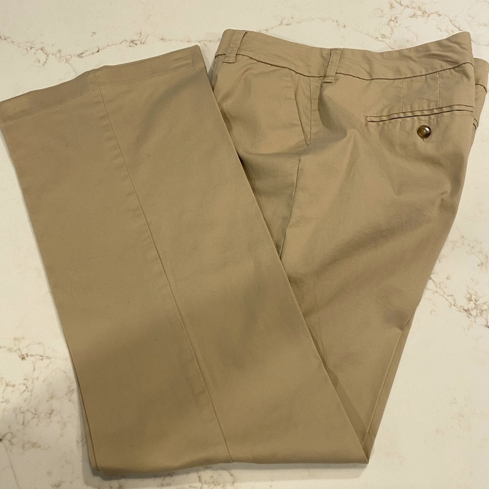 Old Navy Pant Trouser Flare Cotton Side and Back Pockets Normcore Khaki Size 10